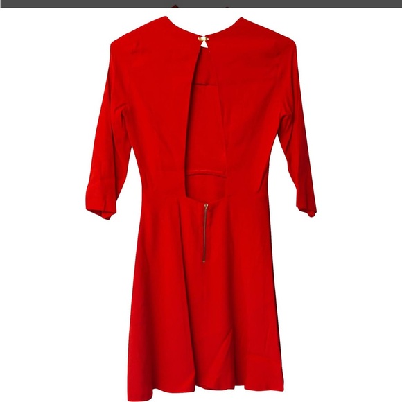 Sandro Red Long Sleeve Open-Back Dress - Picture 10 of 12